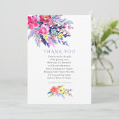 水の色カラフルフローラ赤ちゃんシャワーありがとう サンキューカード (スタンド正面)