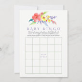 水の色カラフルフローラ赤ちゃんシャワービンゴ 招待状 (正面)