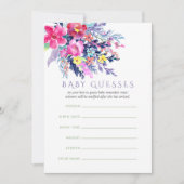 水の色カラフルフローラ赤ちゃんシャワーベビー推測 招待状 (正面)