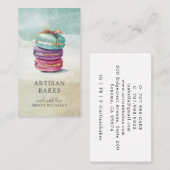 水の色カラフルマカロンクッキーベイカービジネス 名刺 (正面/裏面)