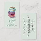 水の色カラフルマカロンベイカーパティシシェフミント 名刺 (正面/裏面)
