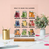 水の色カラフルメイソンジャール夏の食べ物アート アクリルサイン (ウェディング)