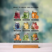 水の色カラフルメイソンジャール夏の食べ物アート アクリルサイン (ニュートラル)