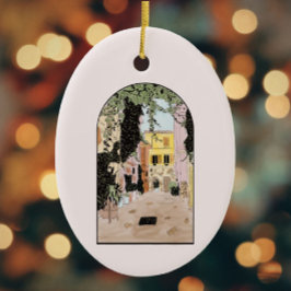 水の色カラフルローマ、イタリア セラミックオーナメント