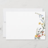 水の色カラフルワイルドフラワーベビーガールシャワー サンキューカード (裏面)