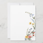 水の色カラフルワイルドフラワーベビーガールシャワー 招待状 (裏面)