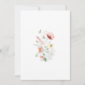 水の色カラフルワイルドフラワーベビーシャワー 招待状 (裏面)