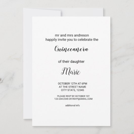 水の色カラフル名前を追加文字編集可能 招待状 (正面)