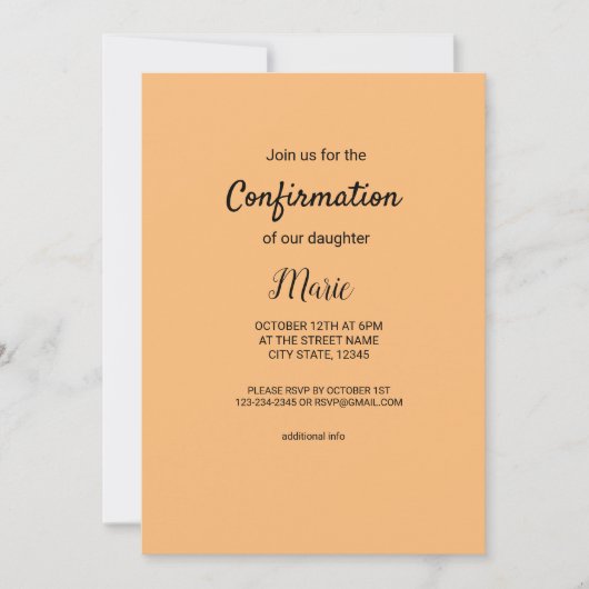 水の色カラフル名前を追加文字編集可能 招待状 (正面)