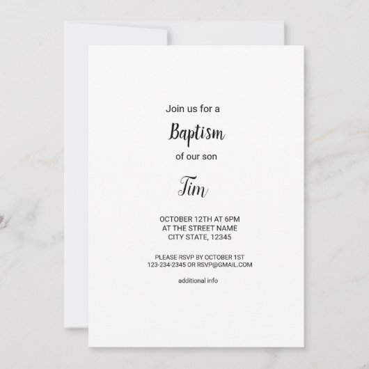 水の色カラフル名前を追加文字編集可能 招待状 (正面)