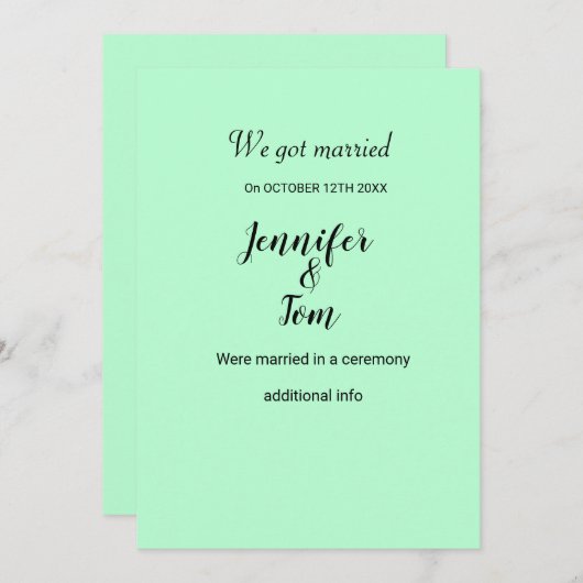 水の色カラフル名前を追加文字編集可能 招待状 (正面/裏面)