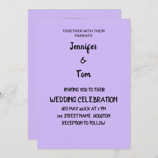 水の色カラフル名前を追加文字編集可能 招待状 (正面/裏面)