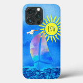 水の色カラフル帆船サンシーガル波 Case-Mate iPhoneケース (裏面)