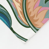 水の色カラフル民族ペイズリーパターン フリースブランケット (角)