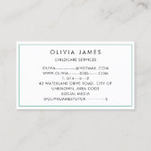 水の色カラフル気球チャイルドケアベビーシッター 名刺 (裏面)