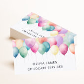 水の色カラフル気球チャイルドケアベビーシッター 名刺