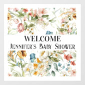 水の色カラフル花模様ウィンドウの固定 ウィンドウサイン (シート)