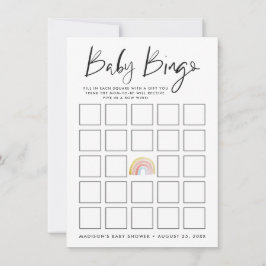 水の色カラフル虹の赤ちゃんシャワービンゴカード