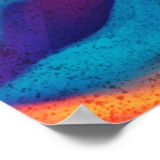 水の色カラフル重なり波の抽象芸術アート ポスター (角)