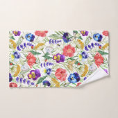 水の色カラフル野花ポピーズタオル バスタオルセット (ハンドタオル)