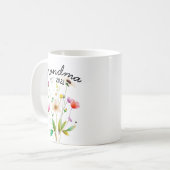 水の色カラフル野草初めておばあちゃん コーヒーマグカップ (正面左)