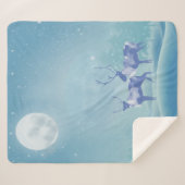 水の色カリブー動物の野生生物自然アート シェルパブランケット (正面(横))