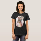 水の色カンガルーフラワークラウンオーストラリア動物 Tシャツ (正面フル)