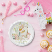 水の色カントリーガールファームアニマルバースデーパーティー ペーパープレート (パーティー)