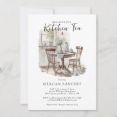 水の色カントリーキッチンティーブライダルシャワー 招待状 (正面)