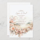 水の色カントリー側結婚式招待状 招待状 (正面/裏面)