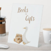 水の色ガチョウ赤ちゃんシャワー本とギフトサイン 台座サイン (インサイチュ)