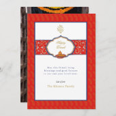 水の色ガネーシュとディヤディワリの挨拶 シーズンカード (正面/裏面)