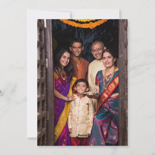 水の色ガネーシュとディヤディワリの挨拶 シーズンカード (裏面)