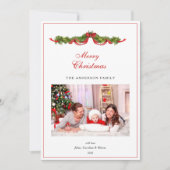 水の色ガーランドとボーフォトクリスマス シーズンカード (正面)