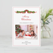 水の色ガーランドとボーフォトクリスマス シーズンカード (スタンド正面)