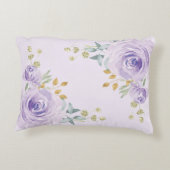 水の色ガーリー薄紫パープルバラ子供部屋デコール アクセントクッション (裏面)