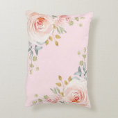 水の色ガーリー赤面ピンクローズ子供部屋デコール アクセントクッション (裏面(縦))