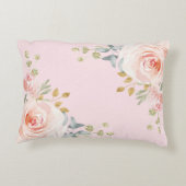 水の色ガーリー赤面ピンクローズ子供部屋デコール アクセントクッション (裏面)