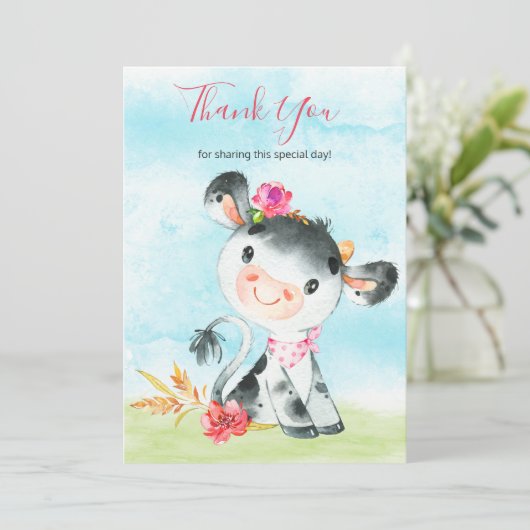 水の色ガールカウファームありがとう サンキューカード (スタンド正面)