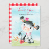 水の色ガールカウファームありがとう サンキューカード (正面/裏面)