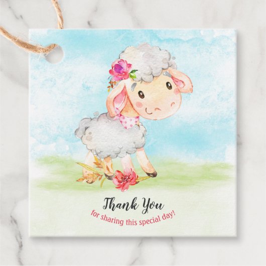 水の色ガールシープファームありがとう フェイバータグ (正面)