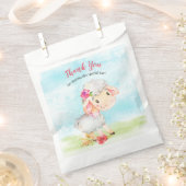 水の色ガールシープファームありがとう フェイバーバッグ (クリップ留めされた状態)