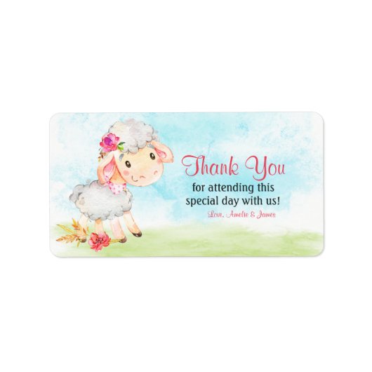 水の色ガールシープファームありがとう ラベル (正面)