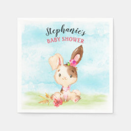 水の色ガールバニーベビーシャワーファーム スタンダードカクテルナプキン