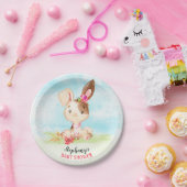 水の色ガールバニーベビーシャワーファーム ペーパープレート (パーティー)