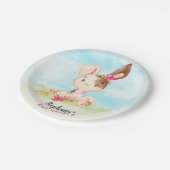 水の色ガールバニーベビーシャワーファーム ペーパープレート (アングル)