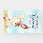 水の色ガールバニーベビーシャワーファーム 横断幕 (横)