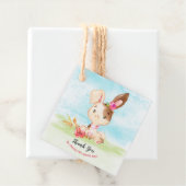 水の色ガールバニー赤ちゃんシャワー農場ありがとう フェイバータグ (インサイチュ)