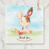水の色ガールバニー赤ちゃんシャワー農場ありがとう フェイバータグ (裏面)