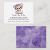 水の色ガールパイロットテディベアブックベビー エンクロージャーカード (正面/裏面)